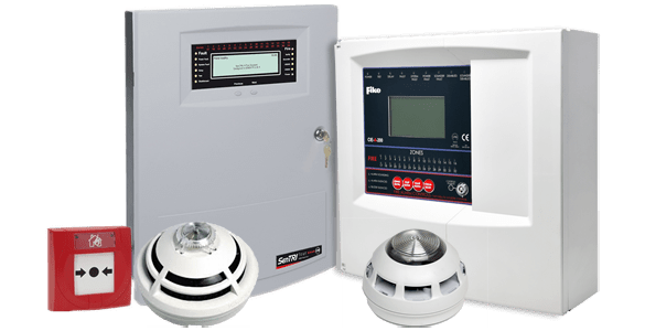 Wired fire alarm systems. Available as conventional and addressable fire alarm systems.
