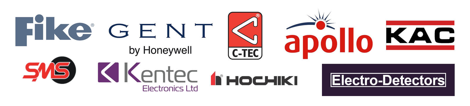 All of westcountry fire protection partners. including fike, gent, sms, kentec, c-tec, hochiki, apollo, kac and electro-detectors.
