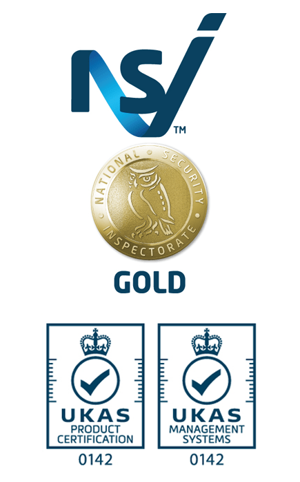 NSI Gold accreditation certified by UKAS. Proud member of the association to make sure your property is as safe as possible.